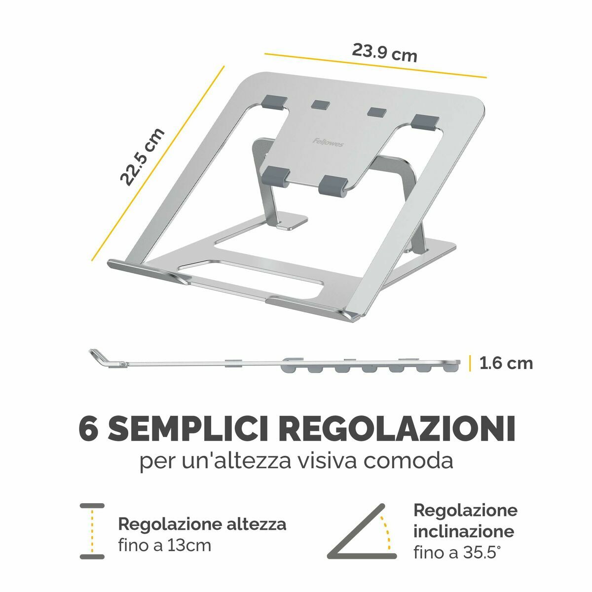 Folding and Adjustable Laptop Stand Fellowes Alumia - Image 6