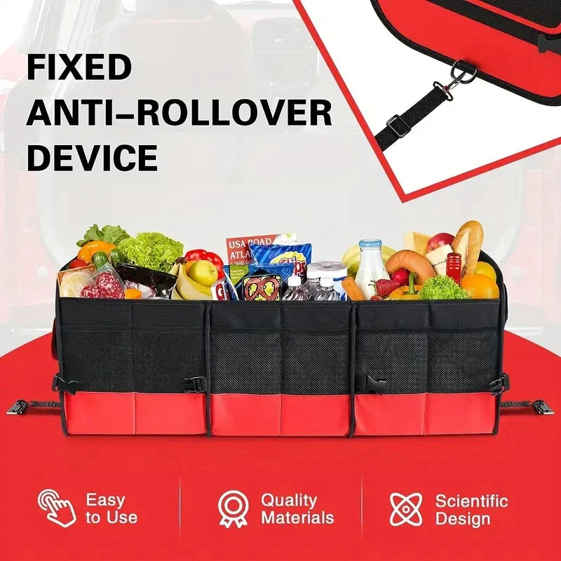 Universal Large Trunk Organizer 95L Collapsible Storage Bag Black - Image 5