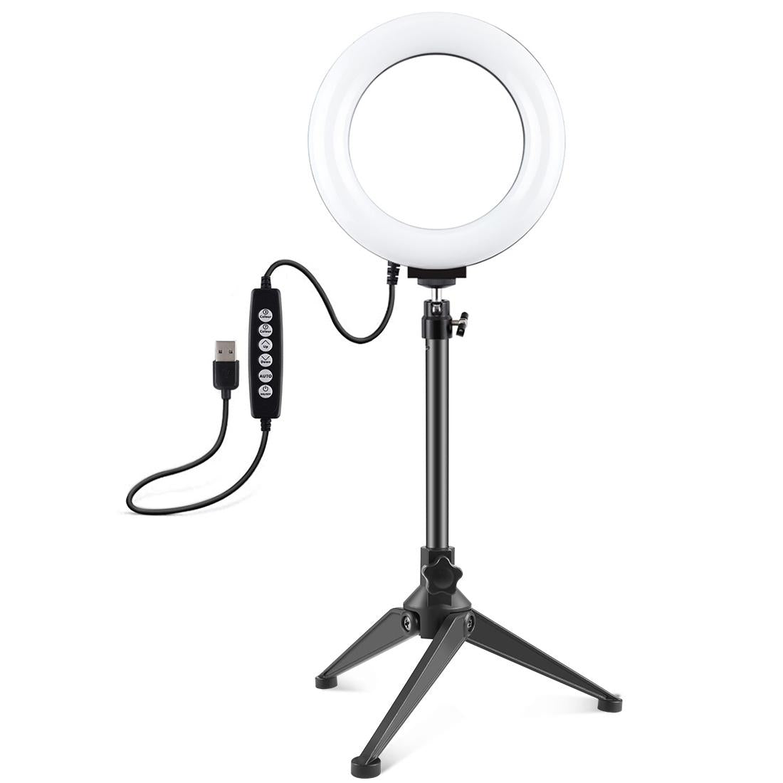 NNEIDS 6.2 Usb Led Ring Light With 10 Modes & Desktop Tripod Mount - Black