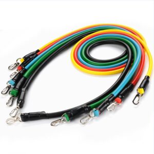 Elastic Resistance Band with Bag Door Buckle 11pcs Exercise Pull Rope Ankle Ring Multi-function Equipment for Exercise